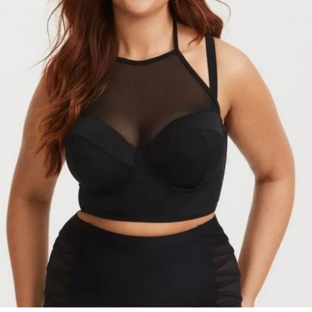 Torrid Black Bikini with Mesh Details